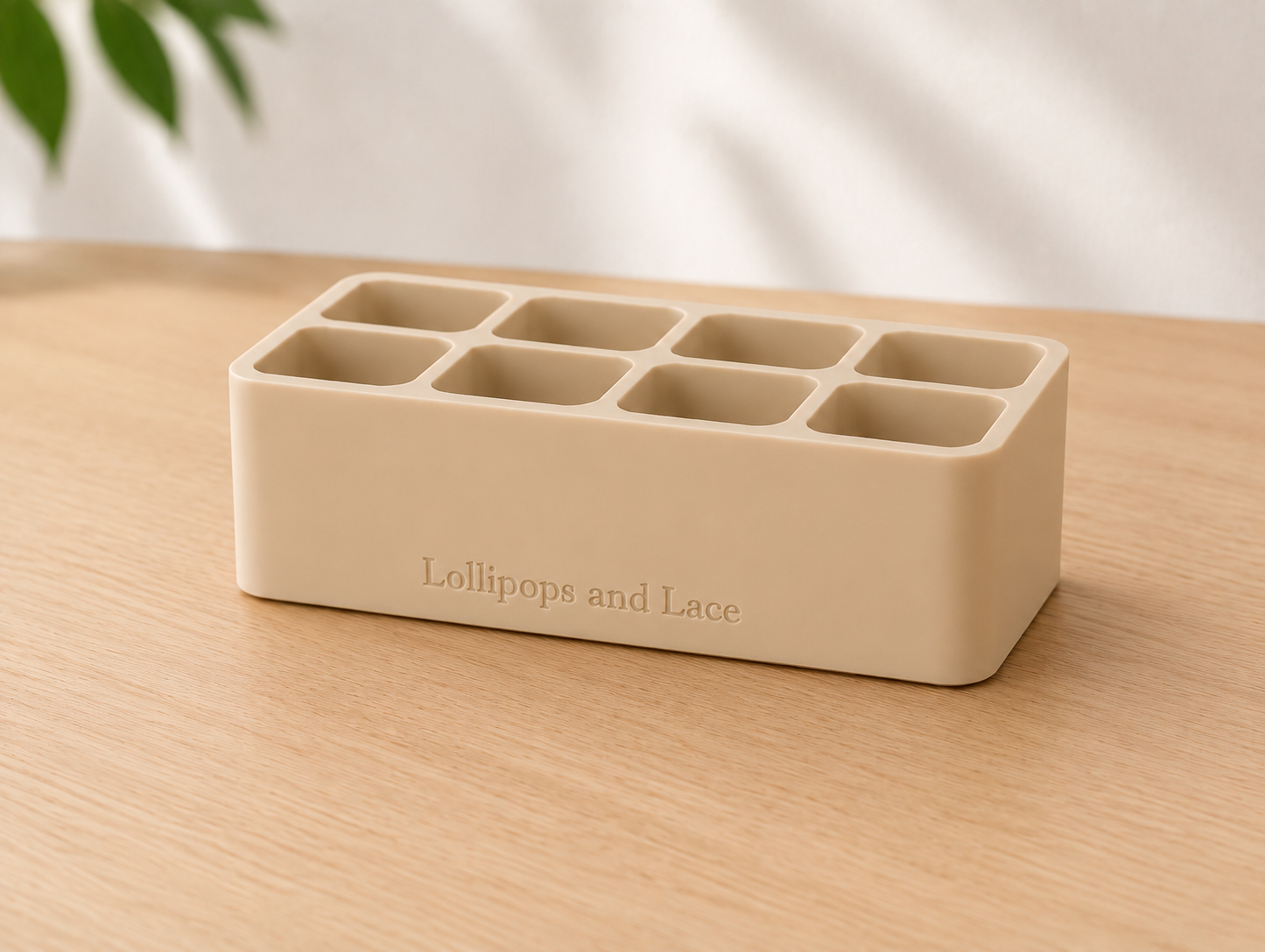Food Colour Organiser - Large Bottle - 8 Slot - Beige